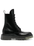 Off-White sponge-sole leather combat boots - Black