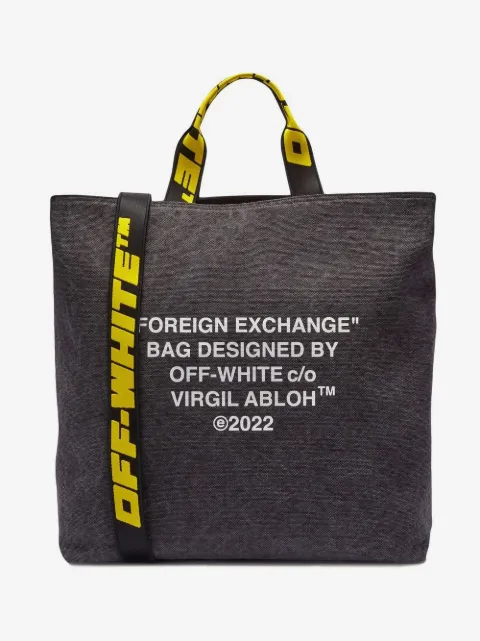 Off-White slogan-print tote bag