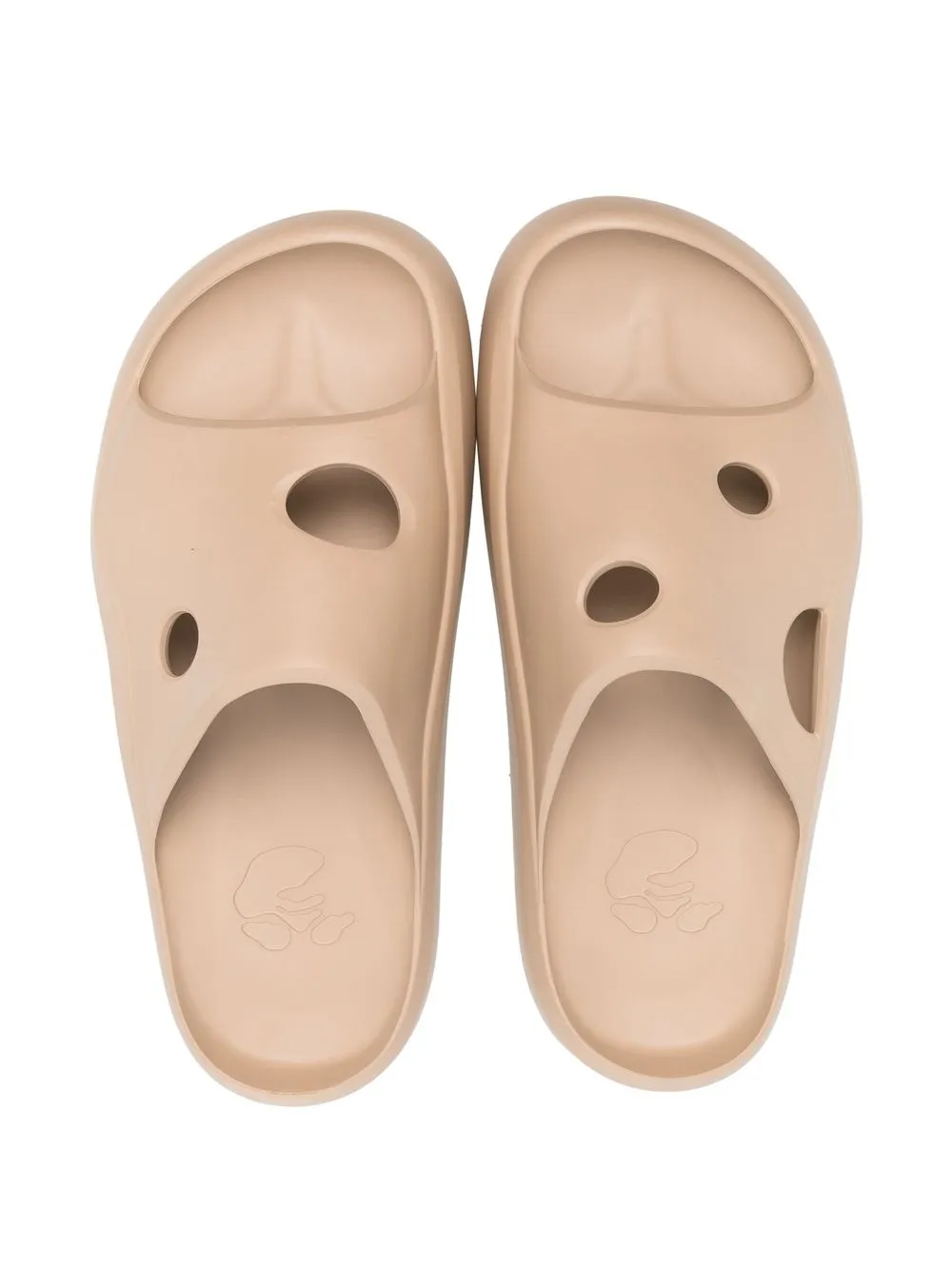 Shop Off-white Meteor Cut-out Slides In Camel Camel