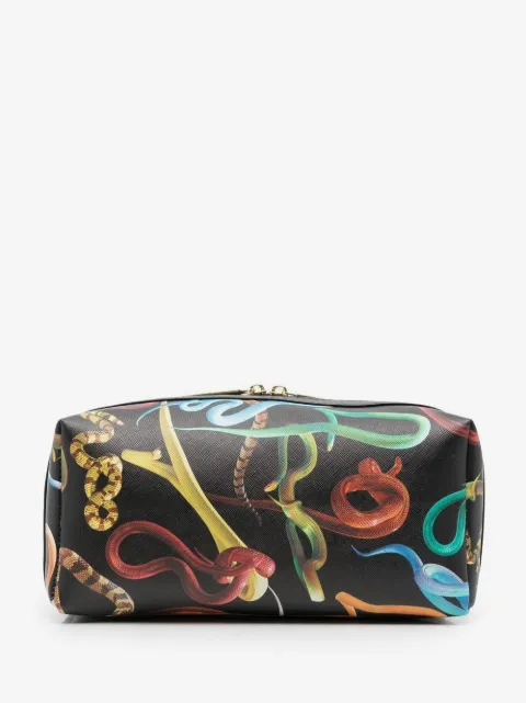 Seletti neceser con estampado de serpiente