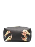 Seletti lipstick-print wash bag - Black