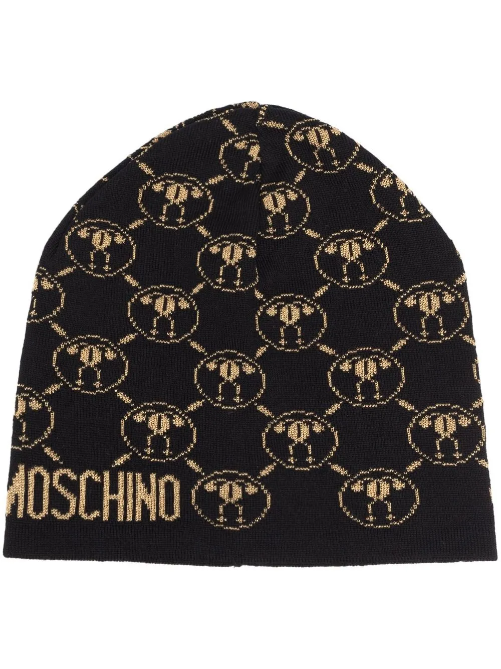 

Moschino gorro tejido con logo en intarsia - Negro