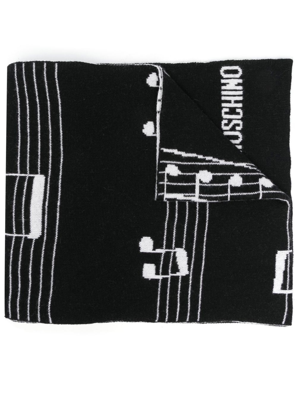 

Moschino intarsia-knit wool-blend scarf - Black