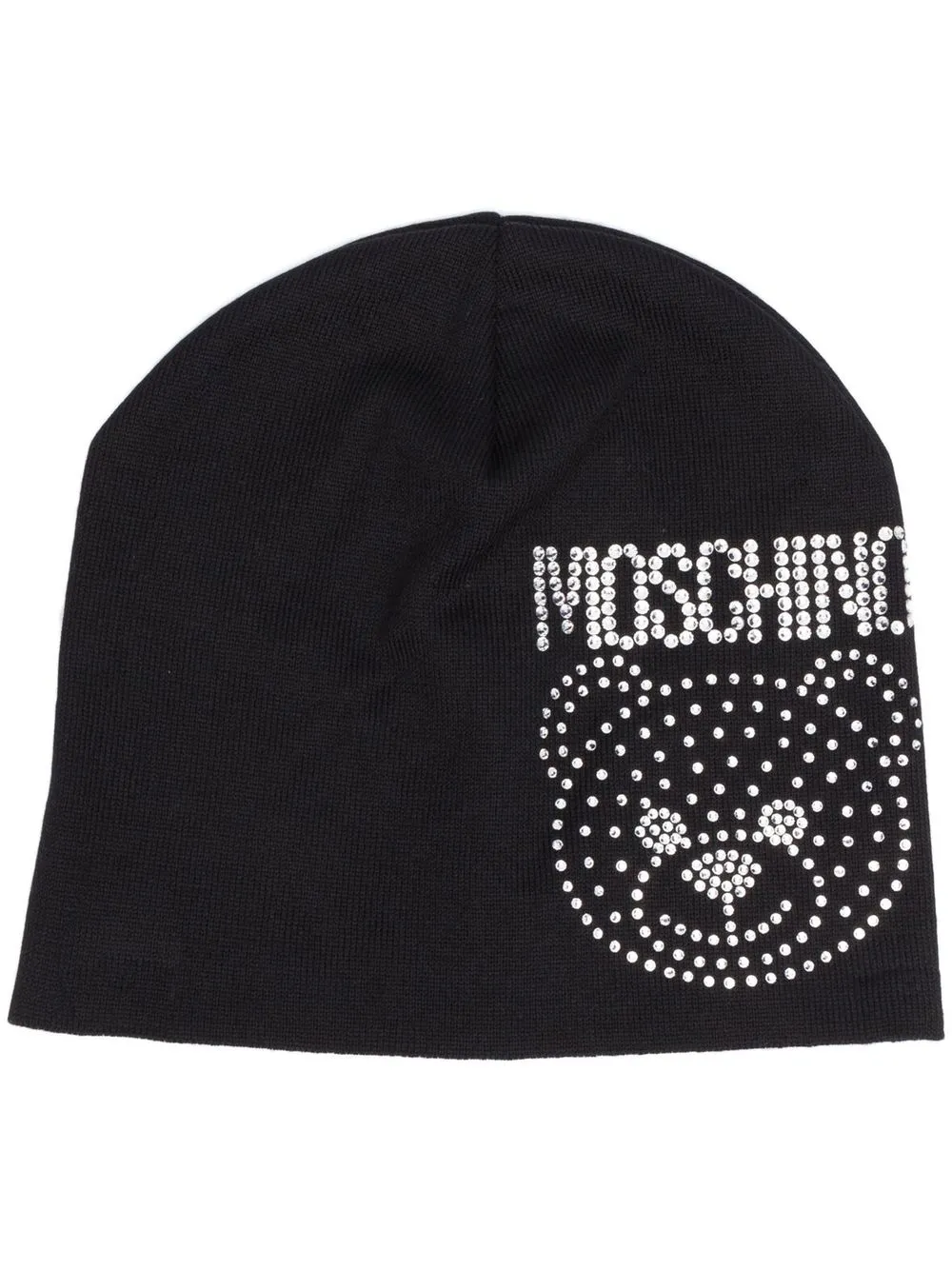 

Moschino gorro con logo de cristales - Negro