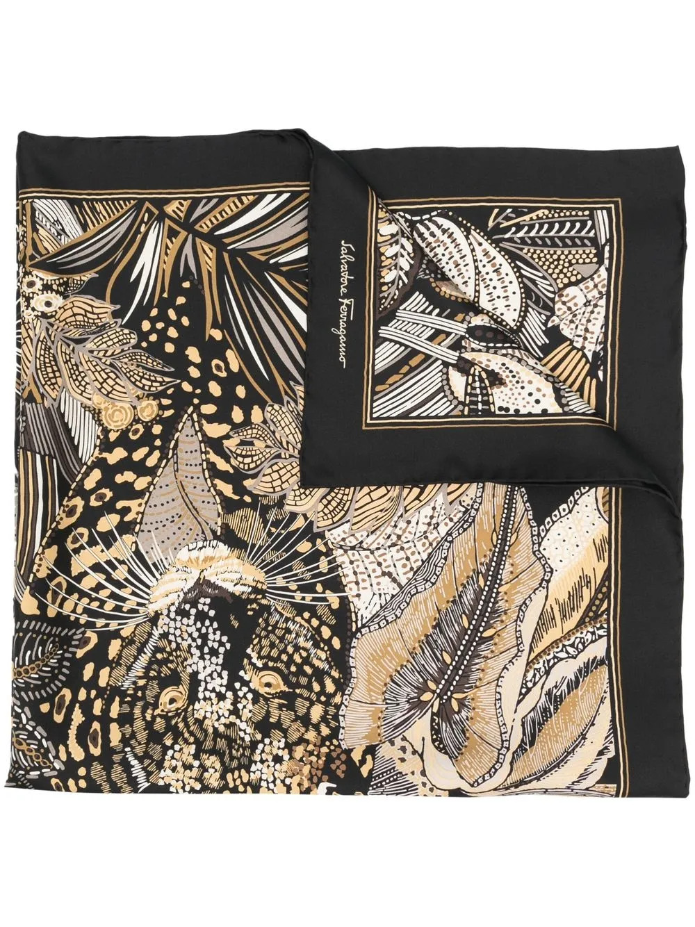 

Salvatore Ferragamo mascada con estampado abstracto - Negro