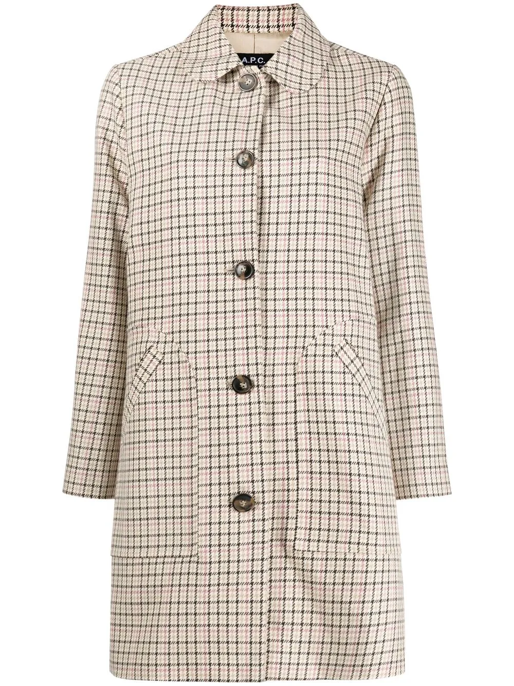 

A.P.C. abrigo a cuadros - Neutro