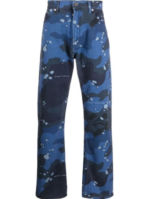 Off-White Jeans mit Camouflage-Print
