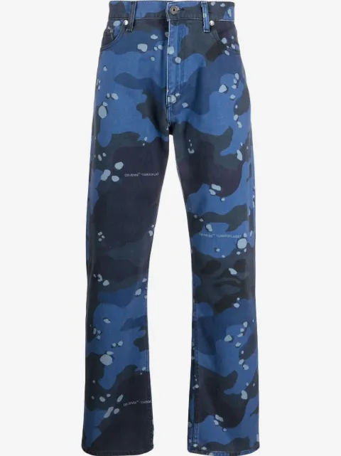 Off-White Jeans mit Camouflage-Print