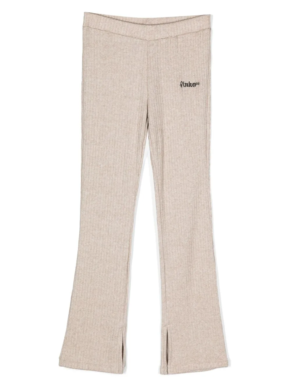 

Pinko Kids embroidered-logo knitted trousers - Neutrals