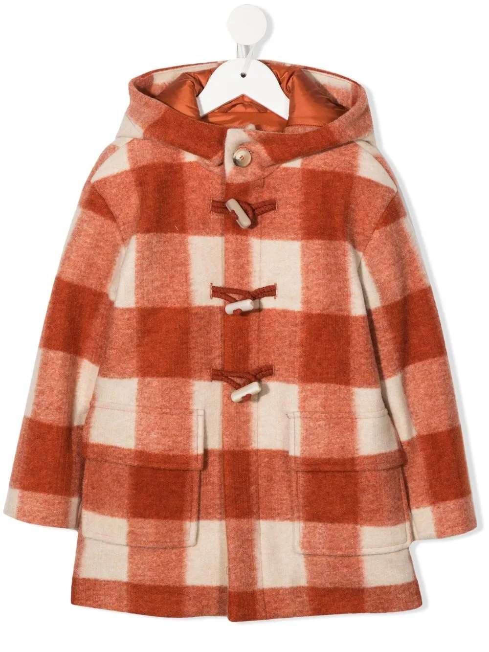 

Il Gufo check-pattern duffle-coat - Orange