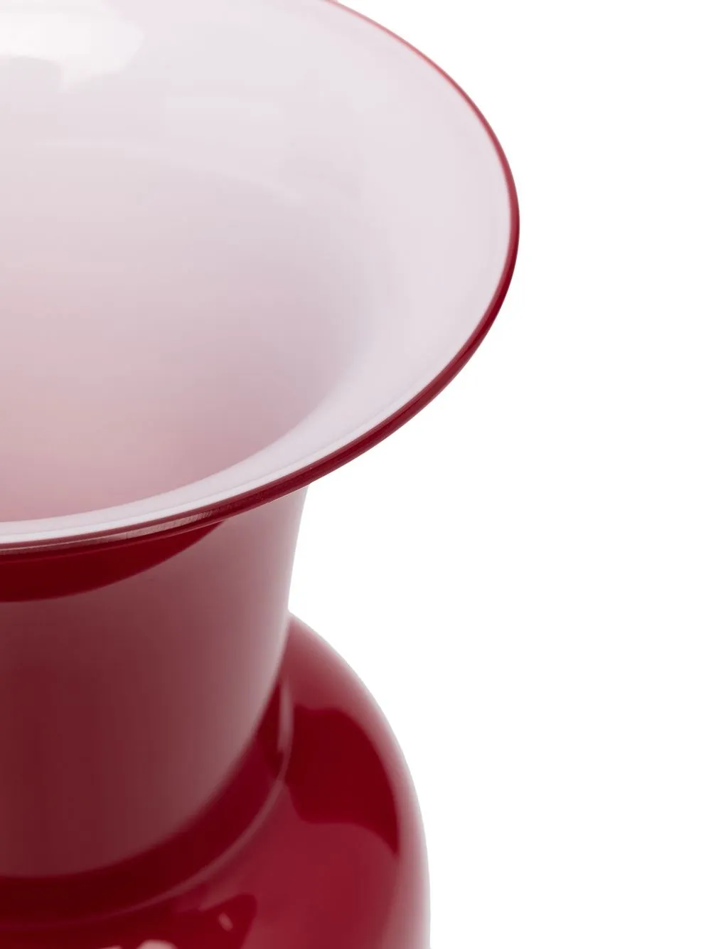  Venini Opalini Blown Glass Vase - Red 