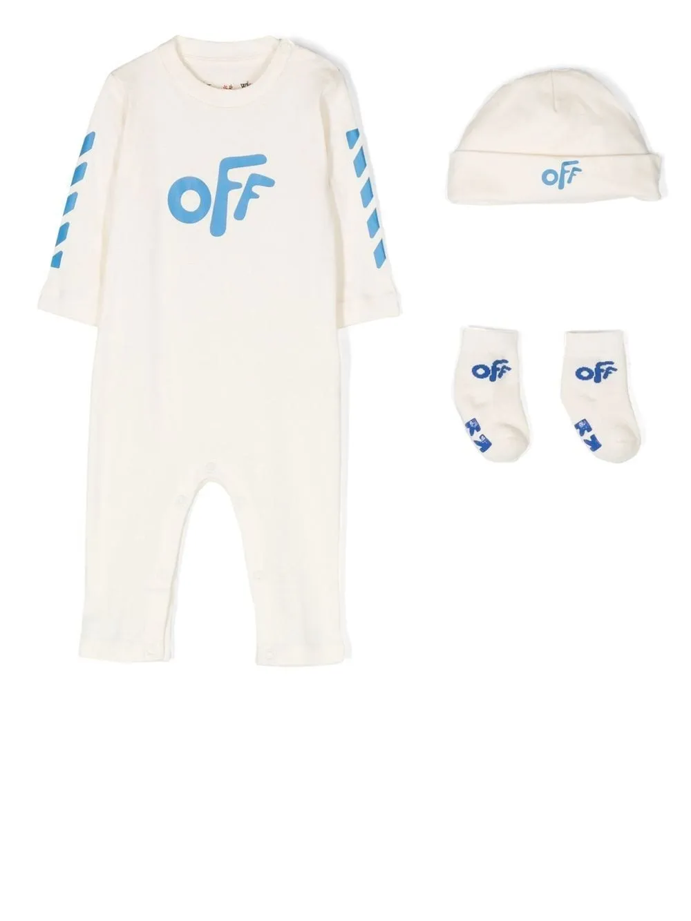 

Off-White Kids set de mameluco con logo estampado - Blanco