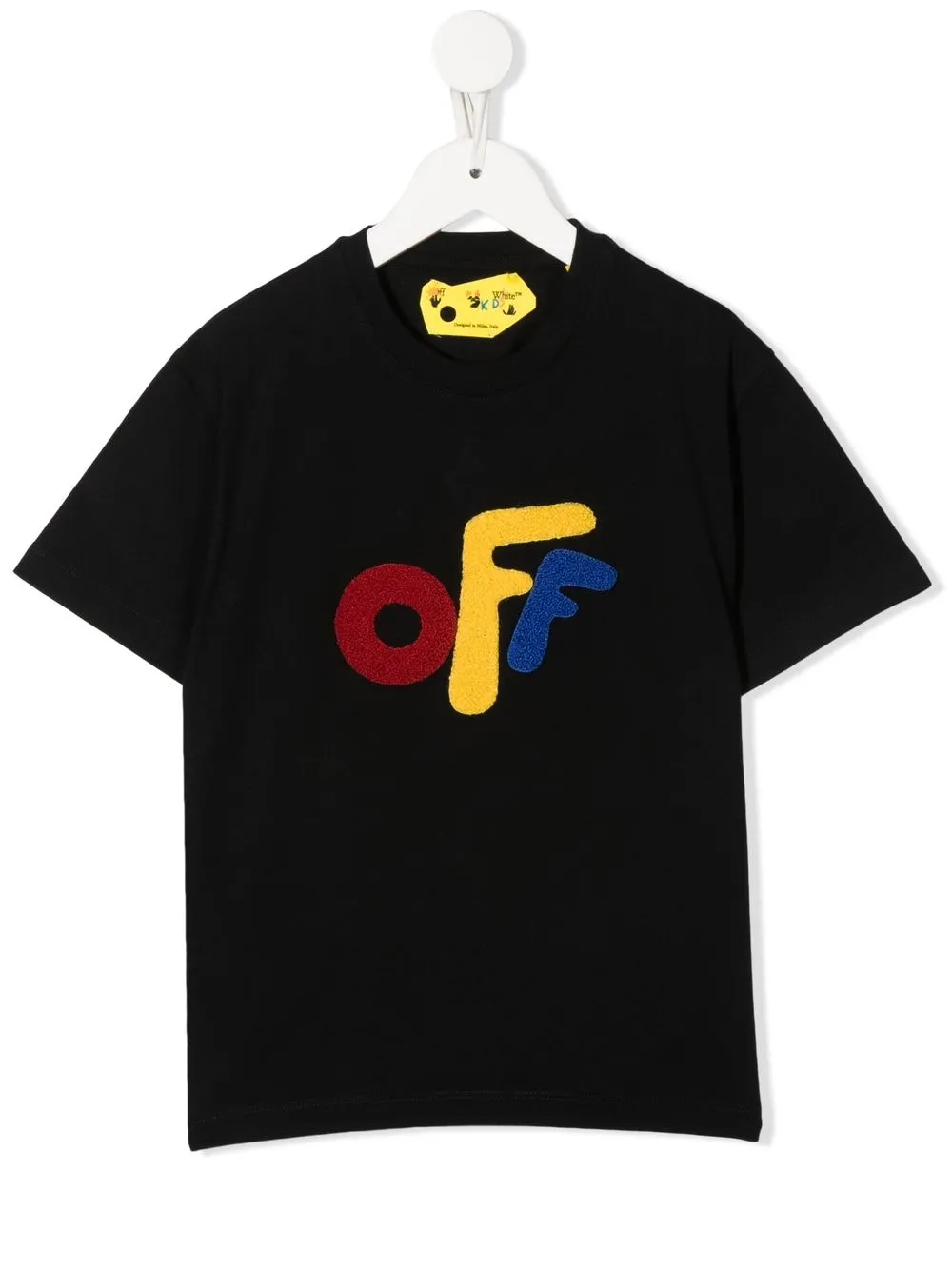 

Off-White Kids Off Rounded logo-print T-shirt - Black