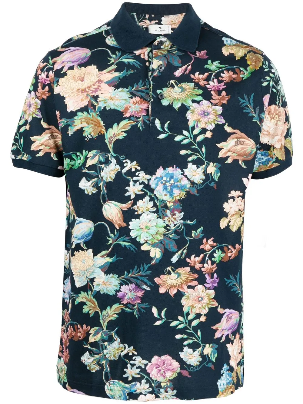 

ETRO playera tipo polo con estampado floral - Azul