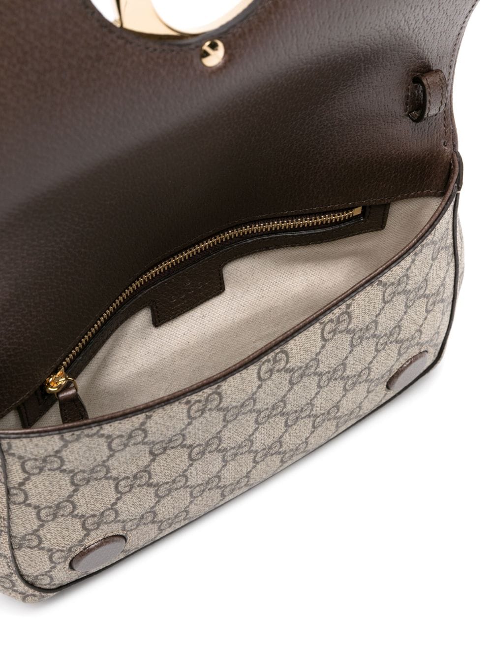 Shop Gucci Blondie Canvas Shoulder Bag In Neutrals