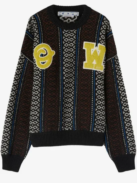 Off-White intarsia-knit logo-embellished jumper