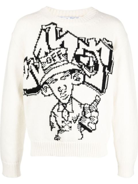 Off-White graphic-intarsia jumper Men