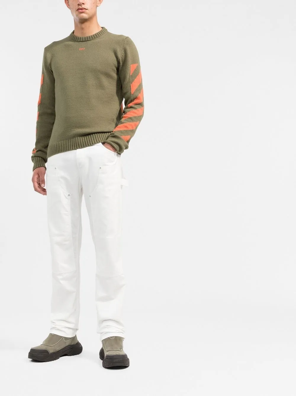 Off-White Gebreide trui - Groen