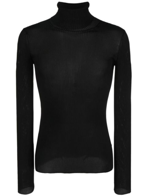 Helvet fine-knit ribbed jumper