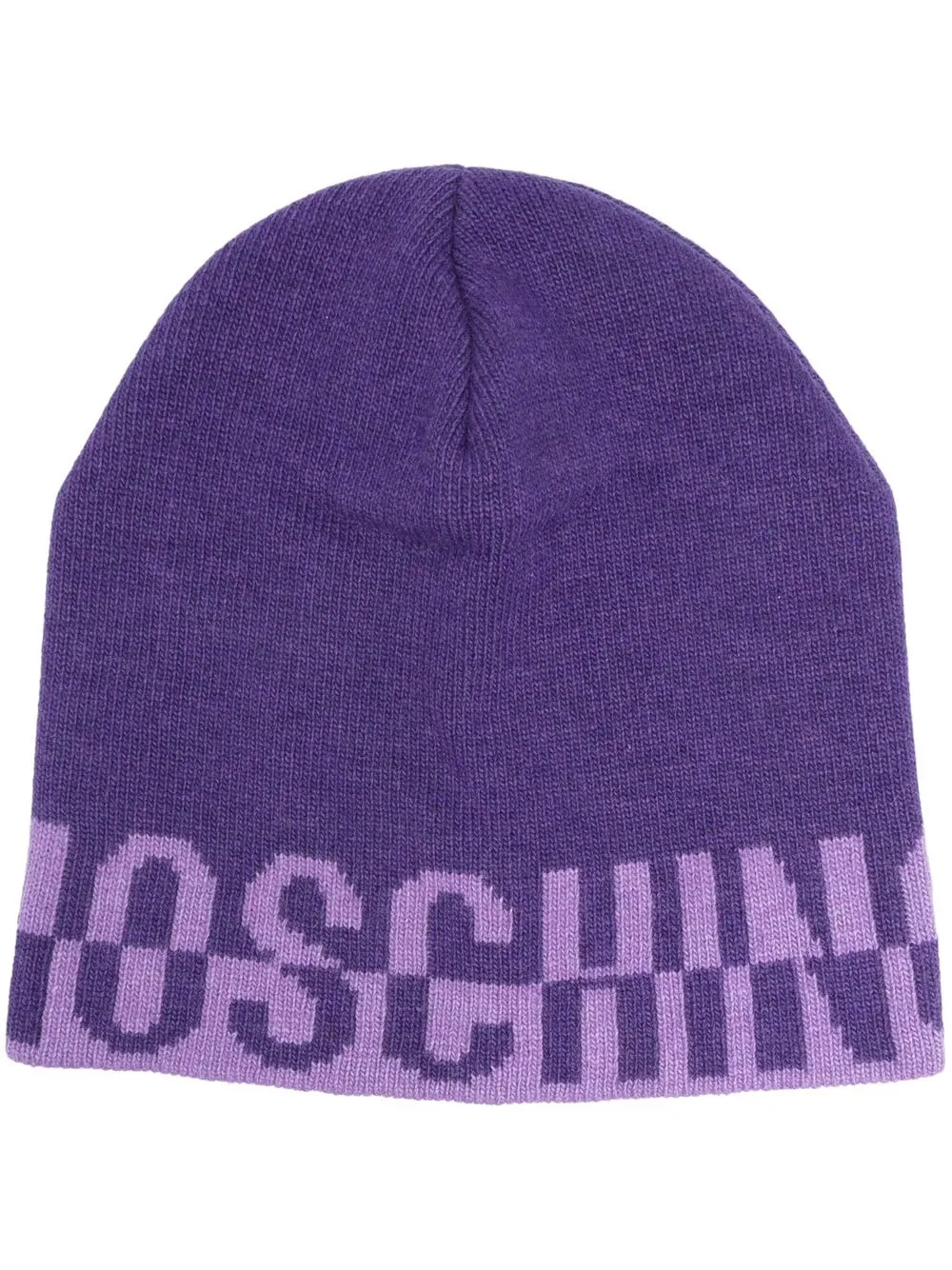 

Moschino logo intarsia-knit beanie - Purple