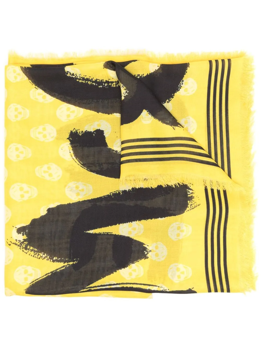 

Alexander McQueen logo-print detail scarf - Yellow