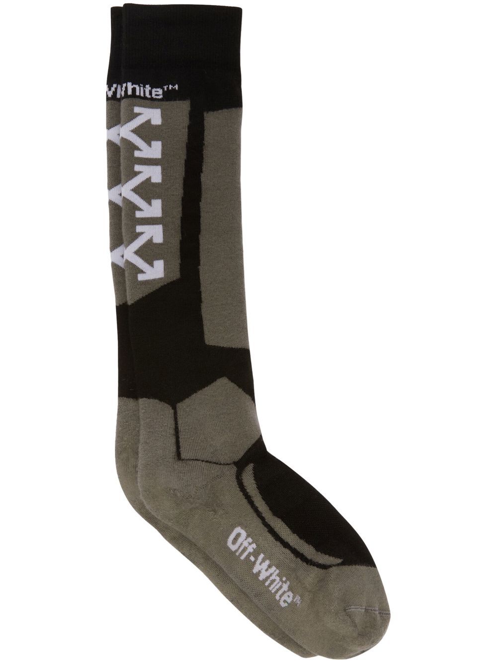 Off-white Arrows Logo Socks In Grey