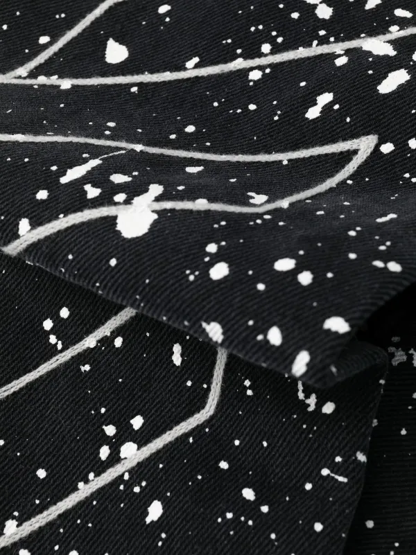 Off-White Diag-stripe paint-splatter Skinny Jeans | Black | FARFETCH