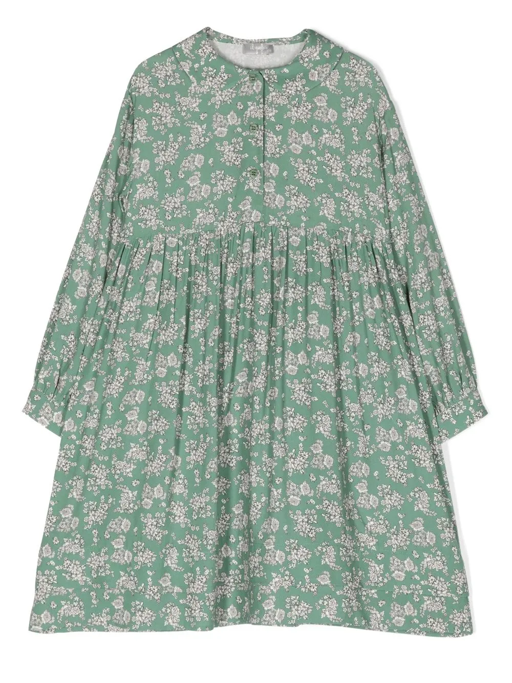 

Il Gufo vestido manga larga con estampado floral - Verde