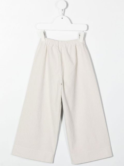 wide-leg elasticated-waistband trousers