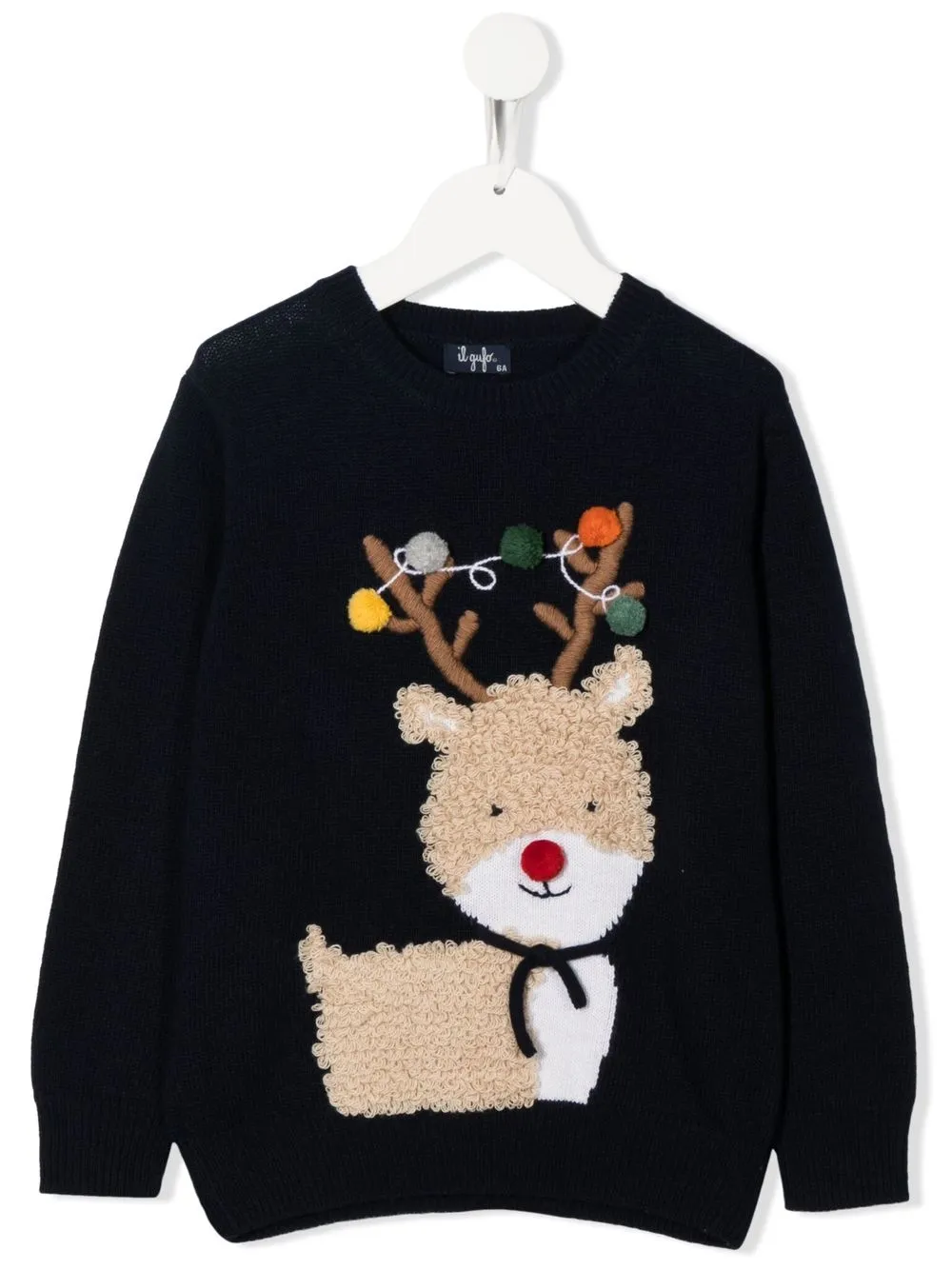 

Il Gufo reindeer-motif virgin wool jumper - Blue