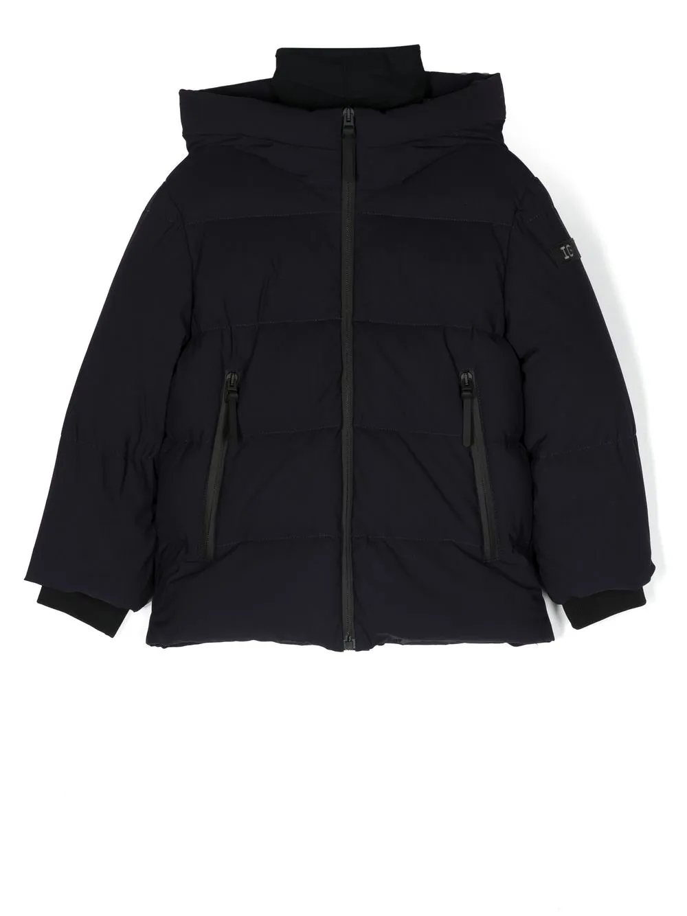 

Il Gufo logo-patch padded jacket - Blue
