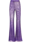 Oséree shimmer-effect flared trousers - Purple