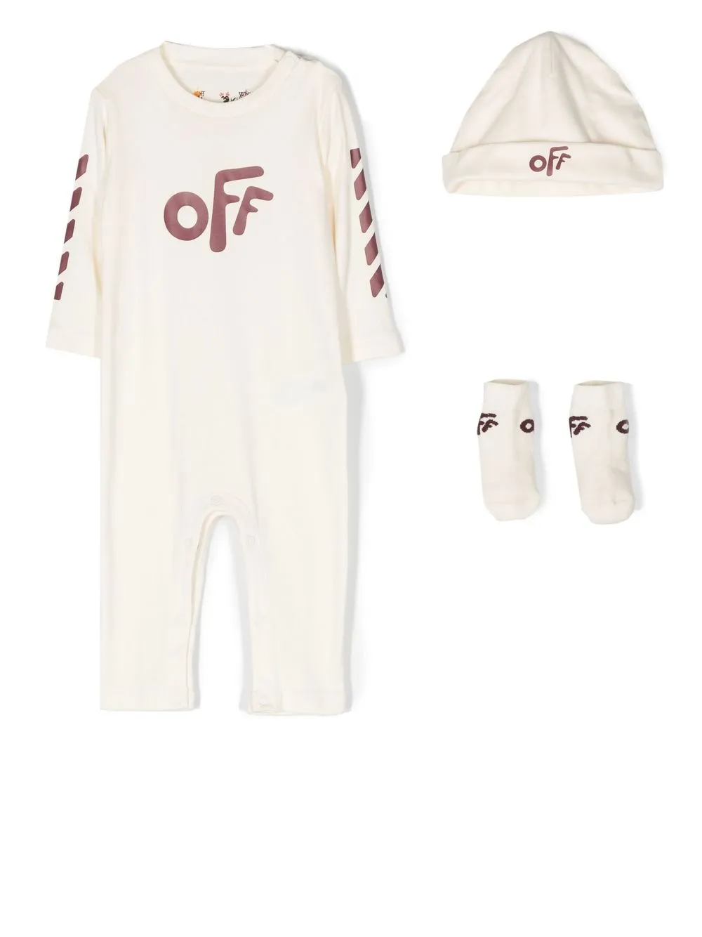 

Off-White Kids logo-print babygrow set - Neutrals