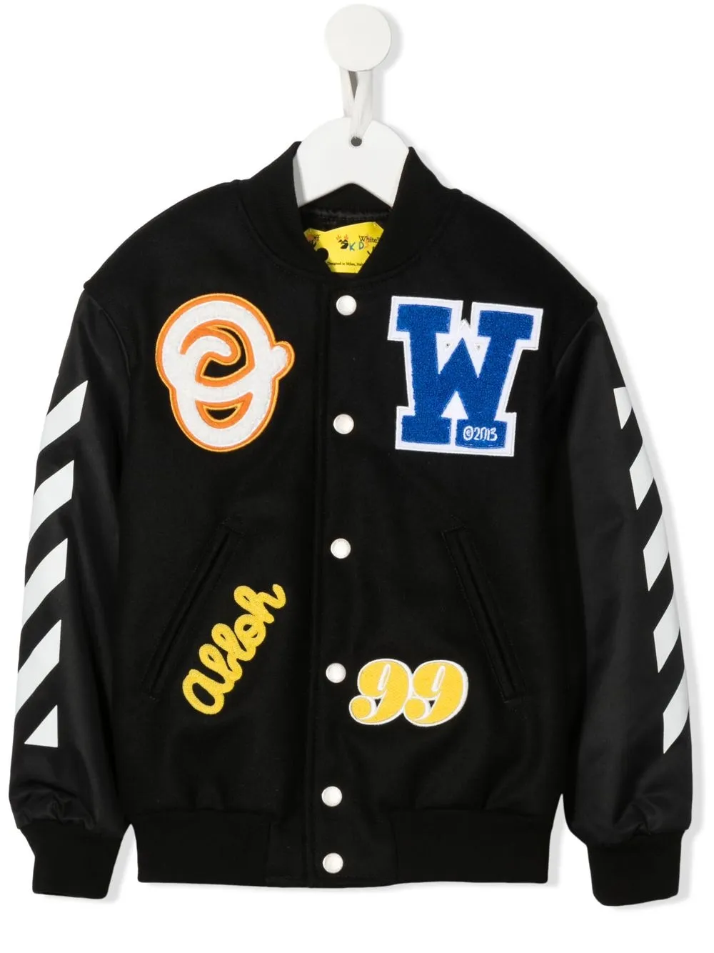 

Off-White Kids Ow bomber varsity jacket - Black