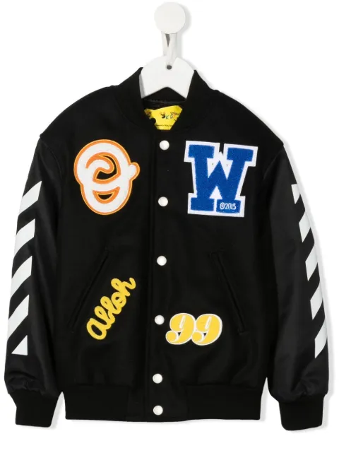 Off-White Kids Ow bomber varsity jacket