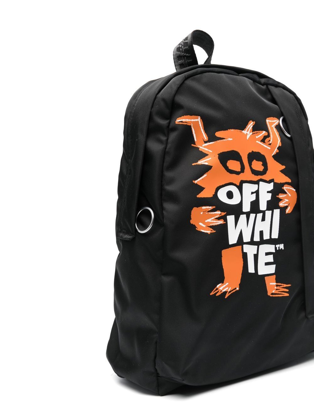 Off White Black/White Kids Logo Printed Backpack