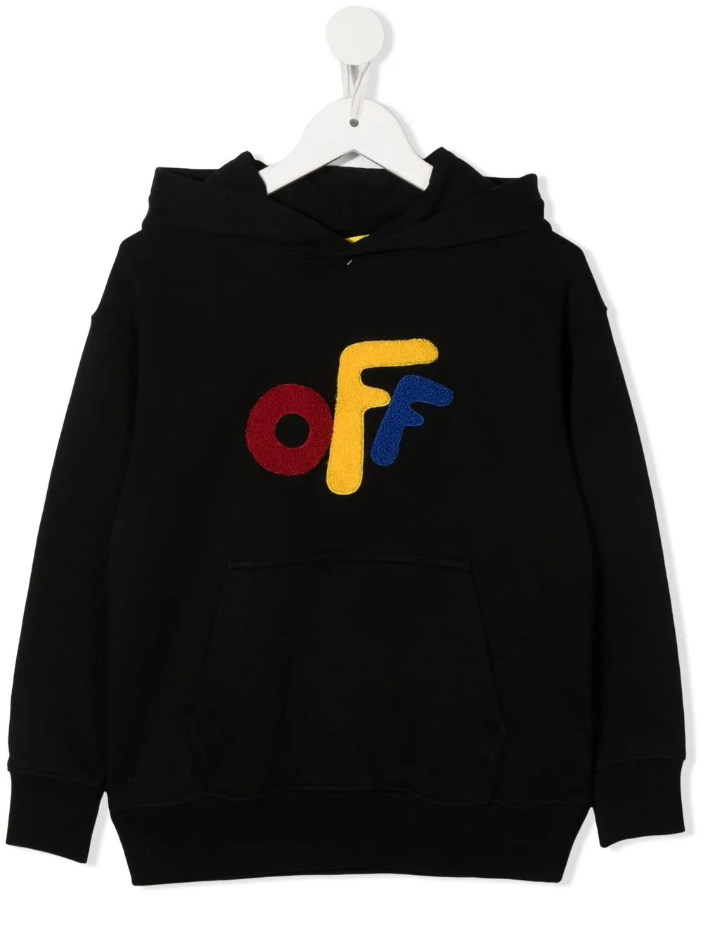 ＜Farfetch＞ Off-White Kids ロゴパッチ パーカー - 1084 BLACK MULTICOLOR