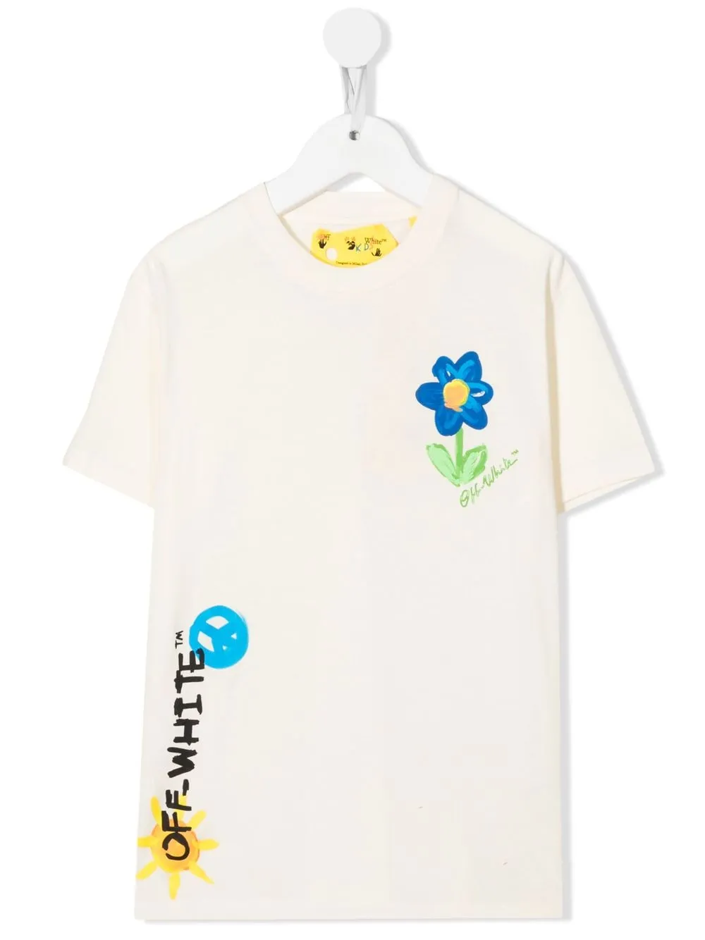 

Off-White Kids playera manga corta con logo estampado - Neutro