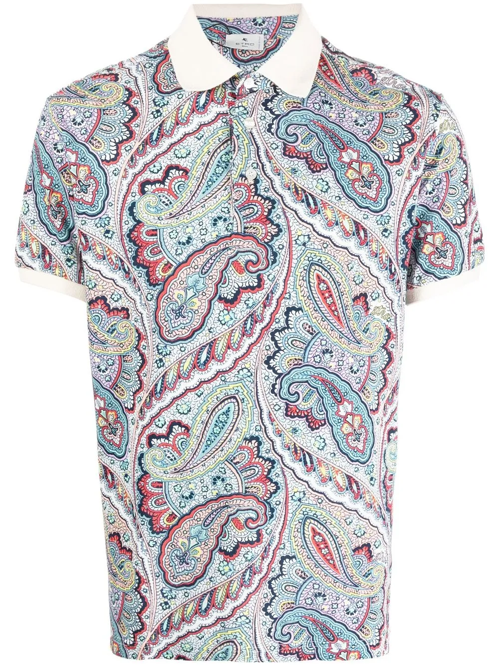 

ETRO playera tipo polo con estampado de cachemira - Azul