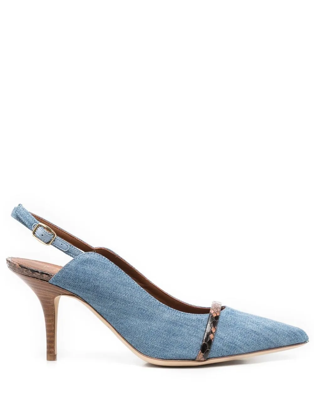 

Malone Souliers denim pointed-toe 75mm heel pumps - Blue