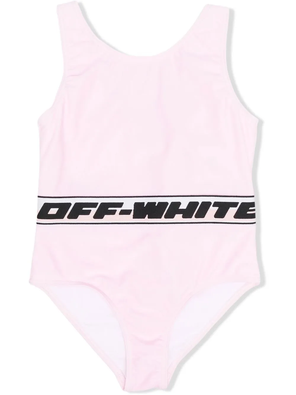 

Off-White Kids traje de baño con franja del logo - Rosado