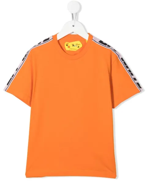 Off-White Kids logo tape-sleeve T-shirt