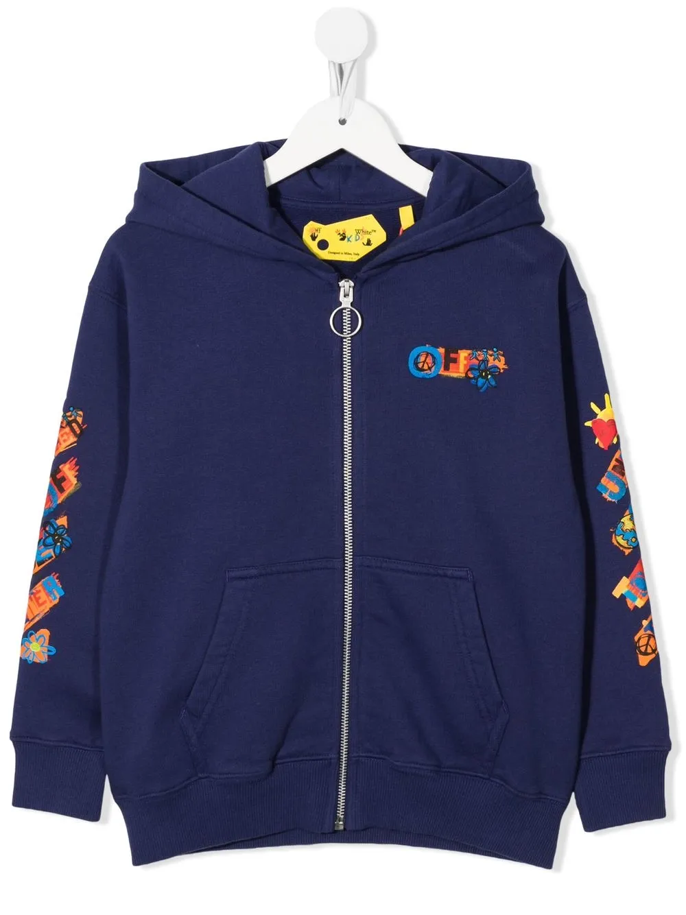 

Off-White Kids hoodie con logo estampado - Azul