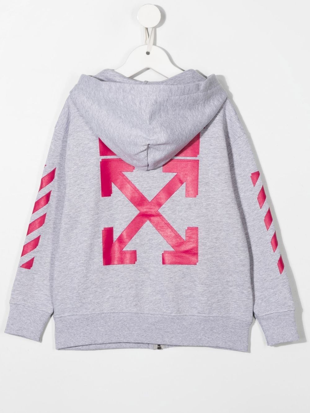 Off-White Kids Hoodie met rits - Grijs