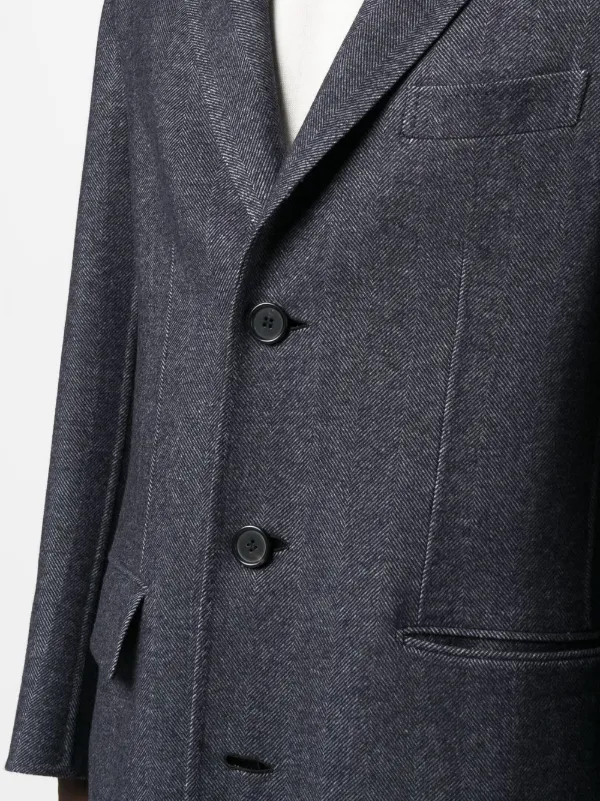 Brioni single-breasted Wool Coat | Blue | FARFETCH