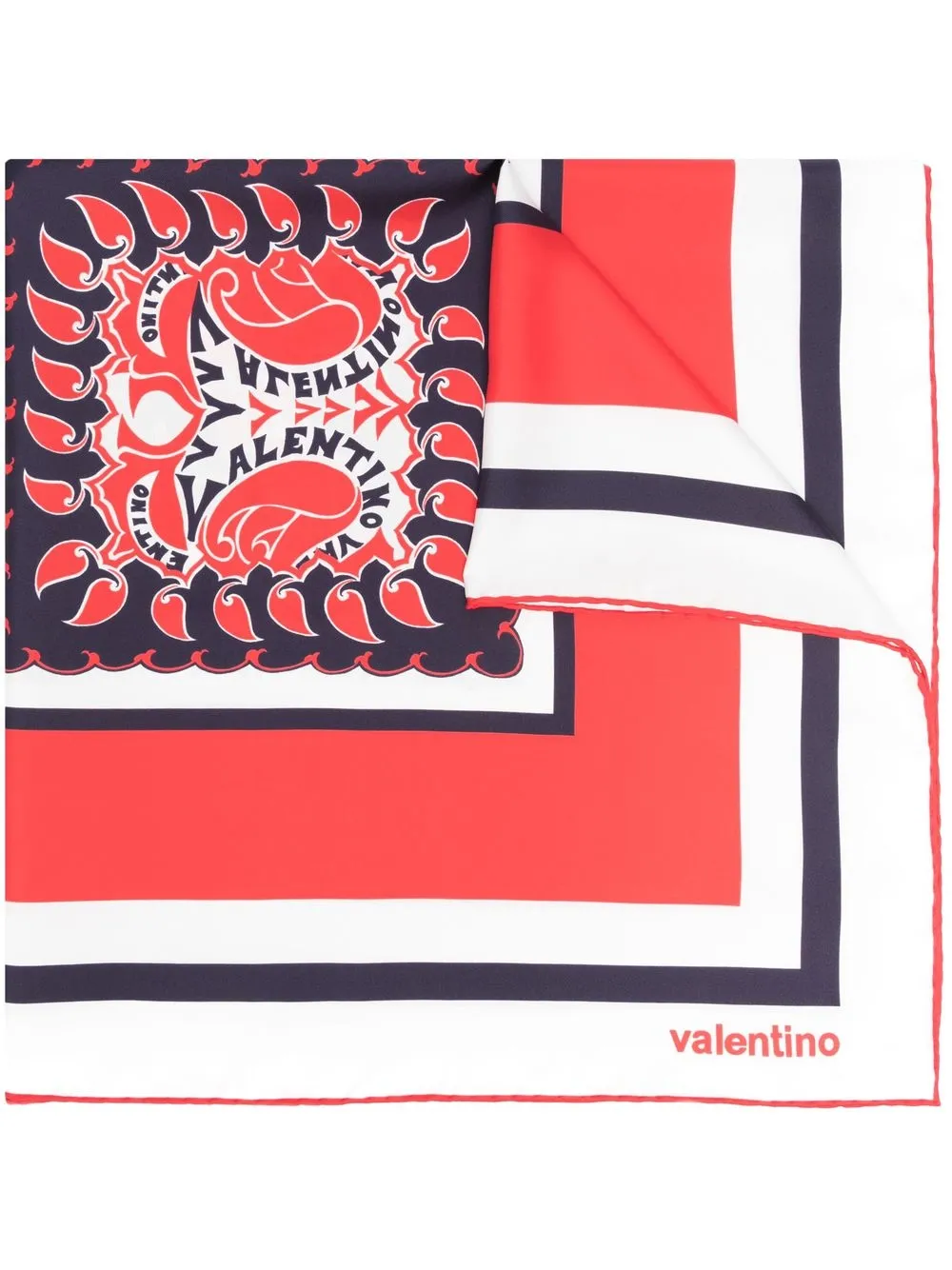 

Valentino mascada con estampado Archive Manifesto Bandana - Rojo