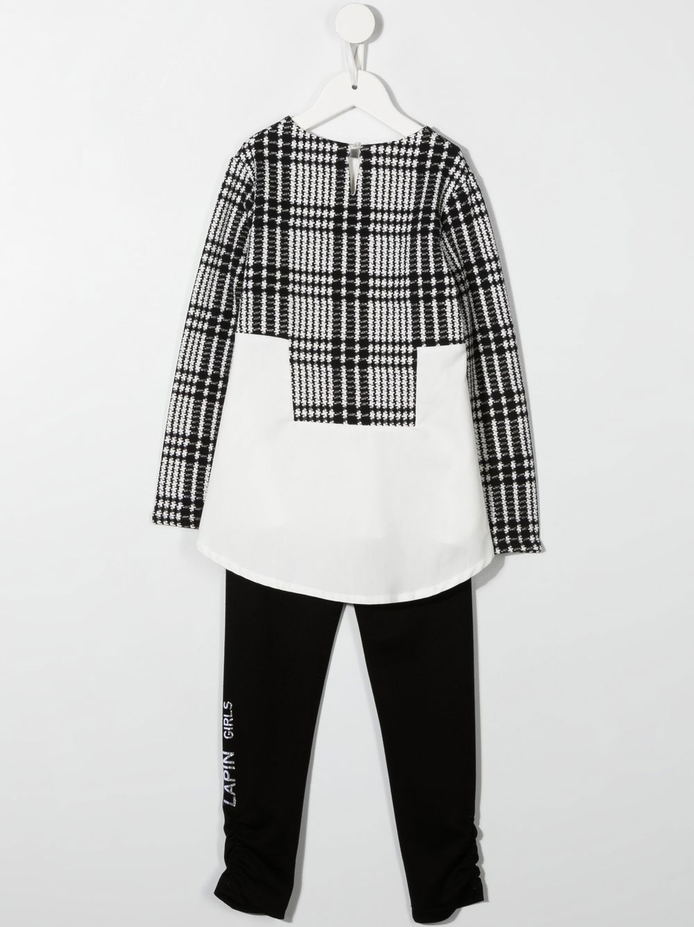 Lapin House Geruite blouse en legging - Zwart