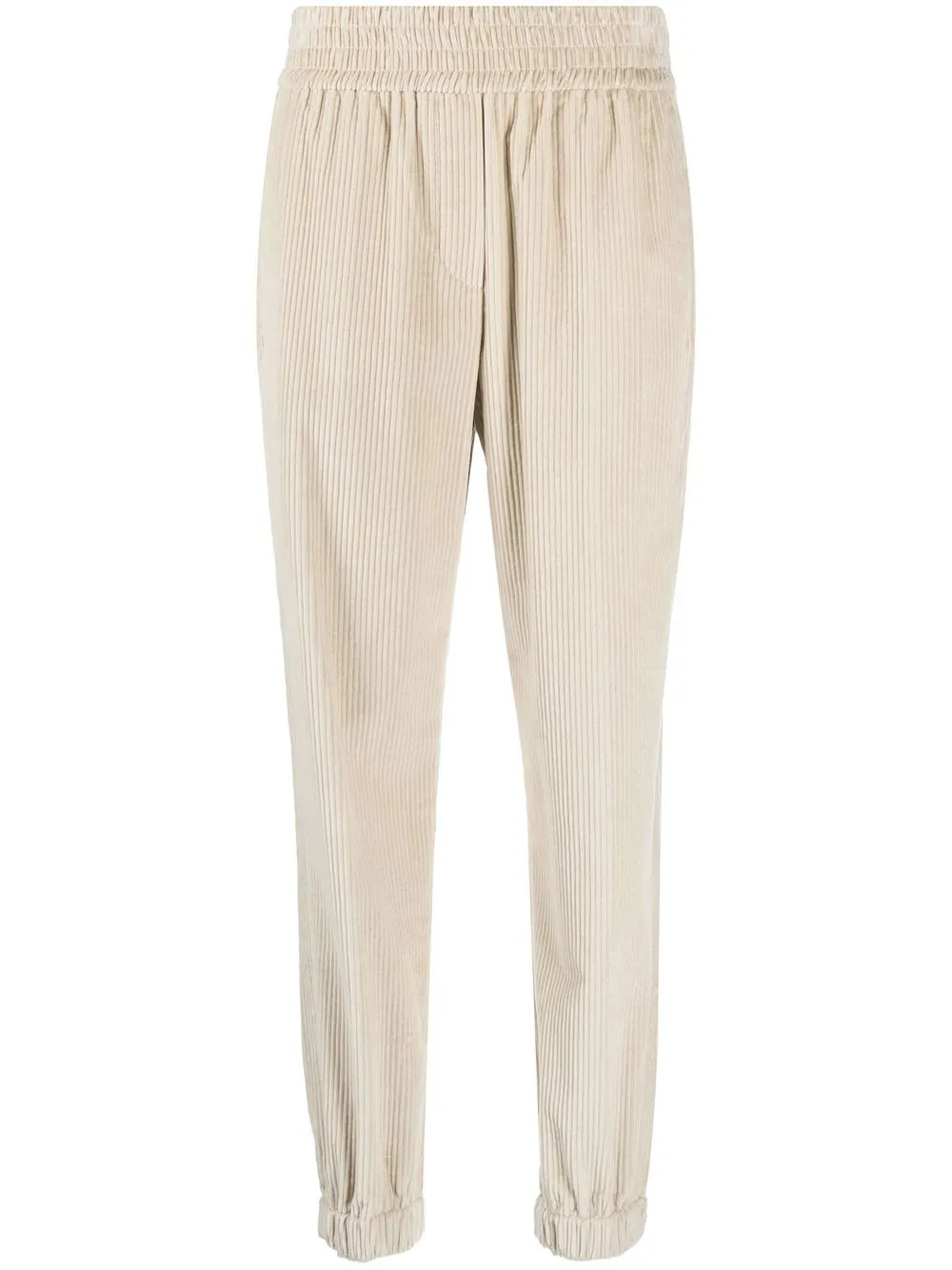 

Brunello Cucinelli gathered-detail tapered-leg trousers - Neutrals