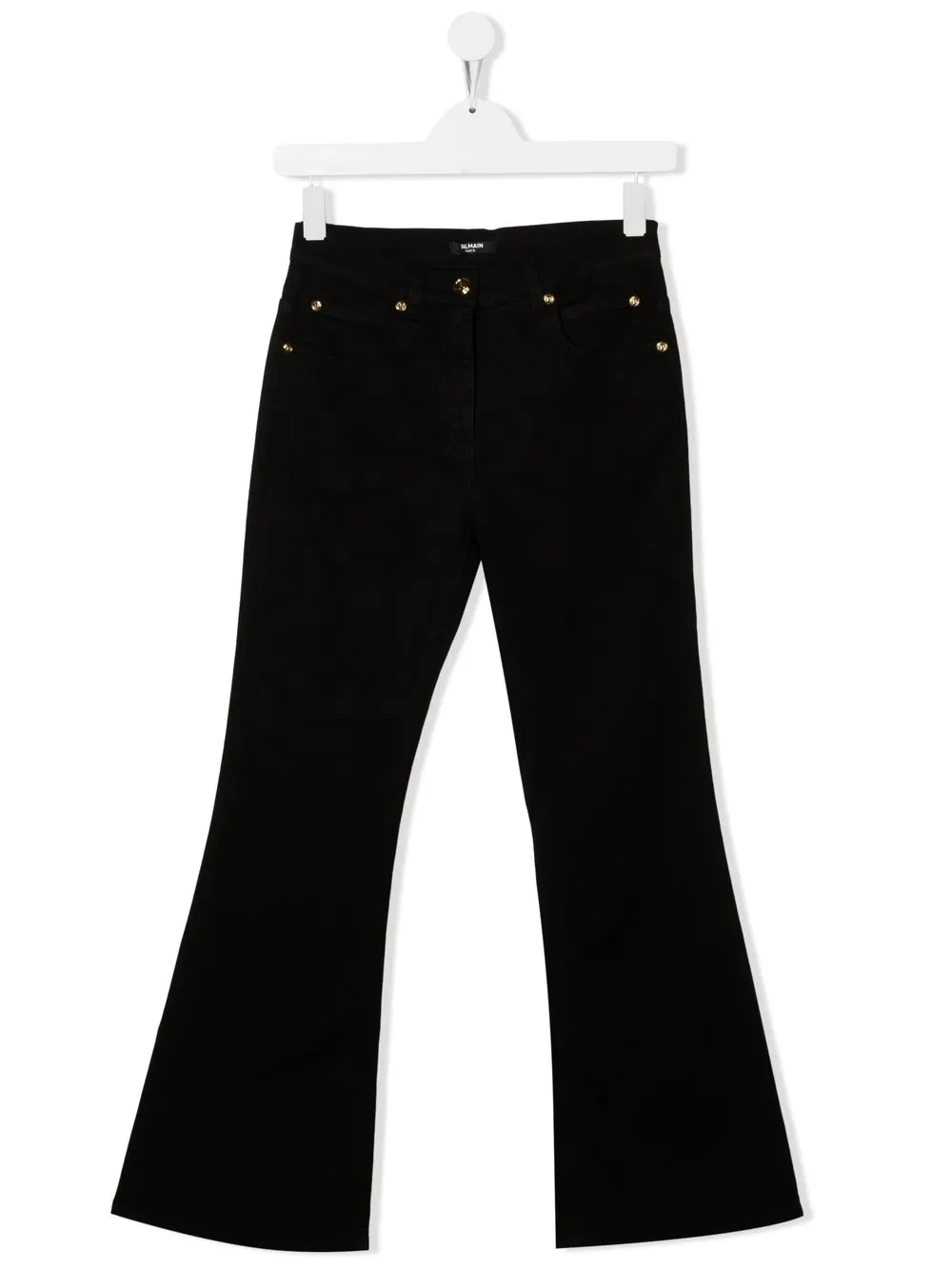 

Balmain Kids pantalones acampanados con botones en relieve - Negro