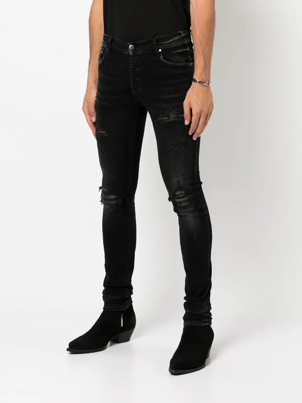 パンツ SERENADE damage skinny denim amiri AMIRI Distressed Skinny Jeans | Black | FARFETCH
